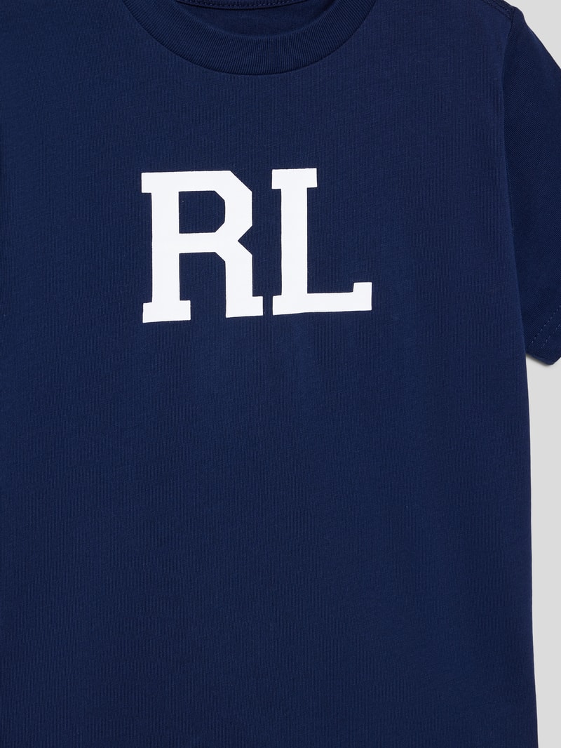 T-Shirt mit Label-Detail in marineblau