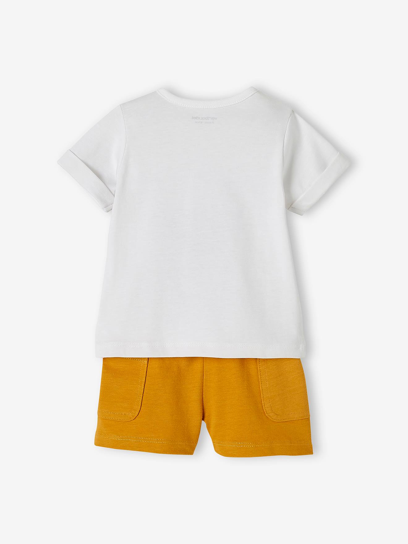 Ensemble T-shirt imprimé + short baggy bébé gris chiné