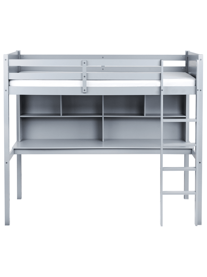 Beliani Hochbett FOUCAMONT in Grau - (W) 104 x (H) 180 x (L) 209 cm günstig kaufen onesize