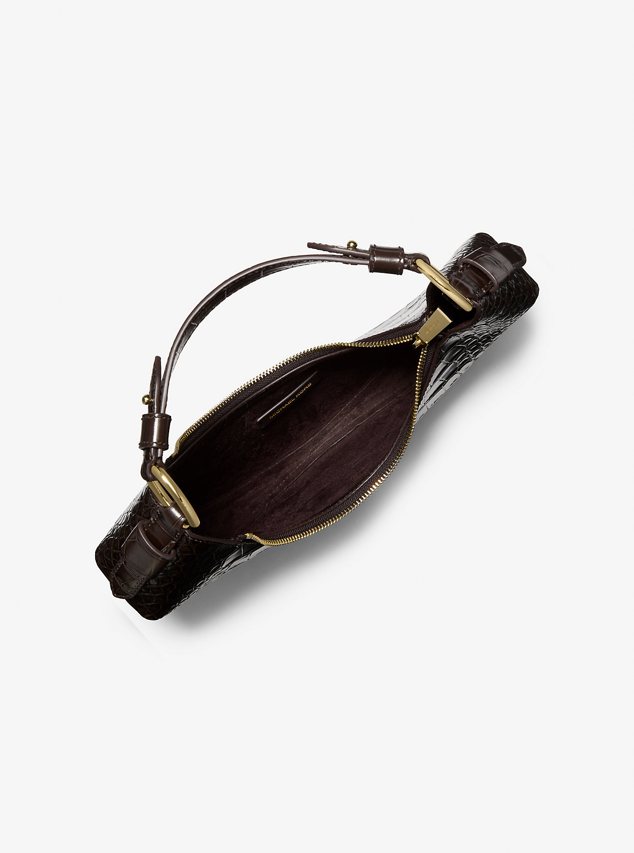 Koa Medium Krokodillepreget Skinnveske - SJOKOLADE