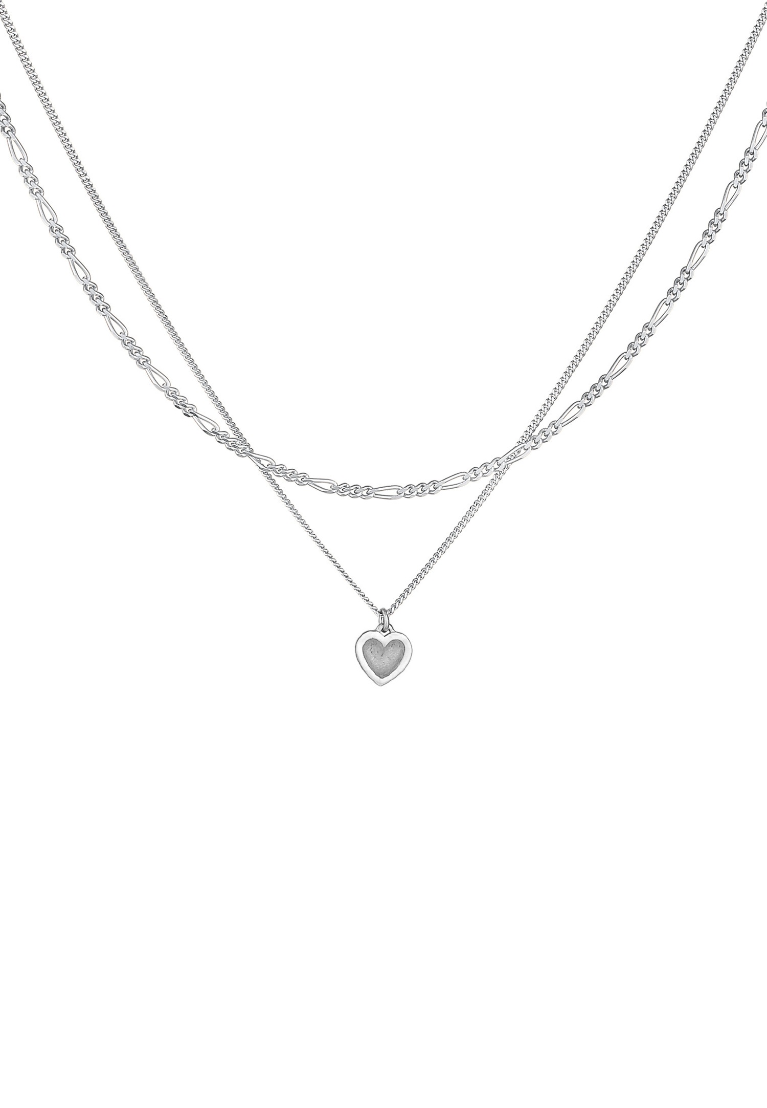Ciondolo a forma di cuore Figaro da donna di Elli in argento sterling 925