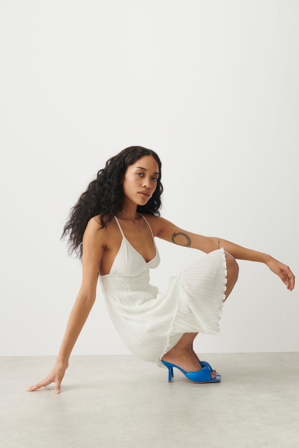 Plissé mini dress