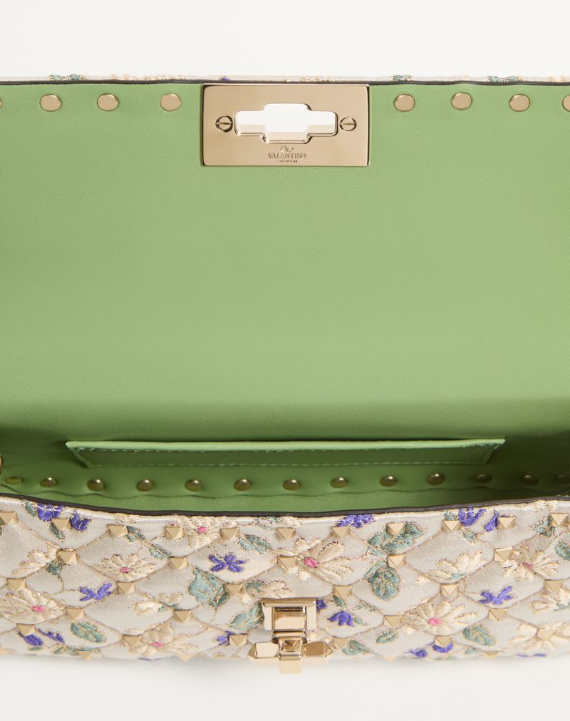 Valentino Garavani Rockstud Spike lille taske i jacquardstof