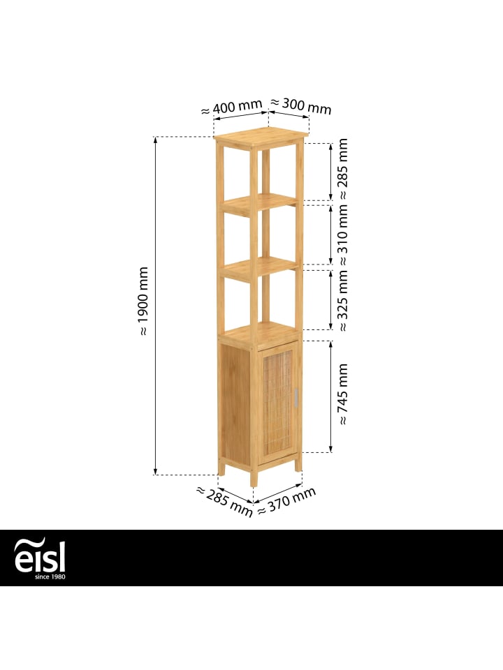 eisl since 1980 Bambus Badregal in Hellnatur - (H) 190 cm  günstig kaufen onesize
