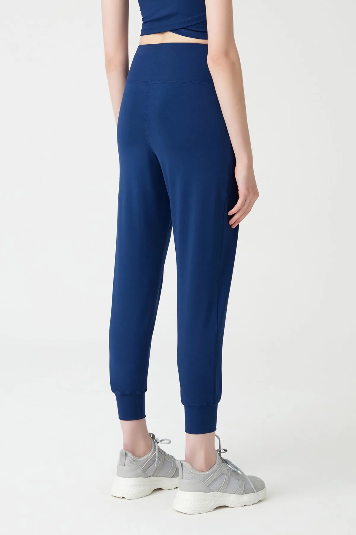 LOS OJOS  Marineblaue Jogginghose mit hoher Taille für Damen