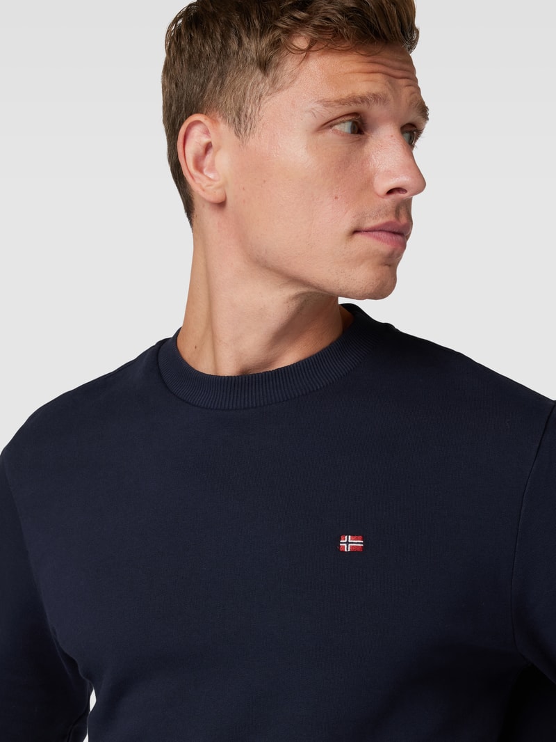 Sweatshirt mit Logo-Detail Modell 'balis' in marineblau