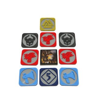 Multicolor Pillage Tokens for Blood Rage - 9 Pieces