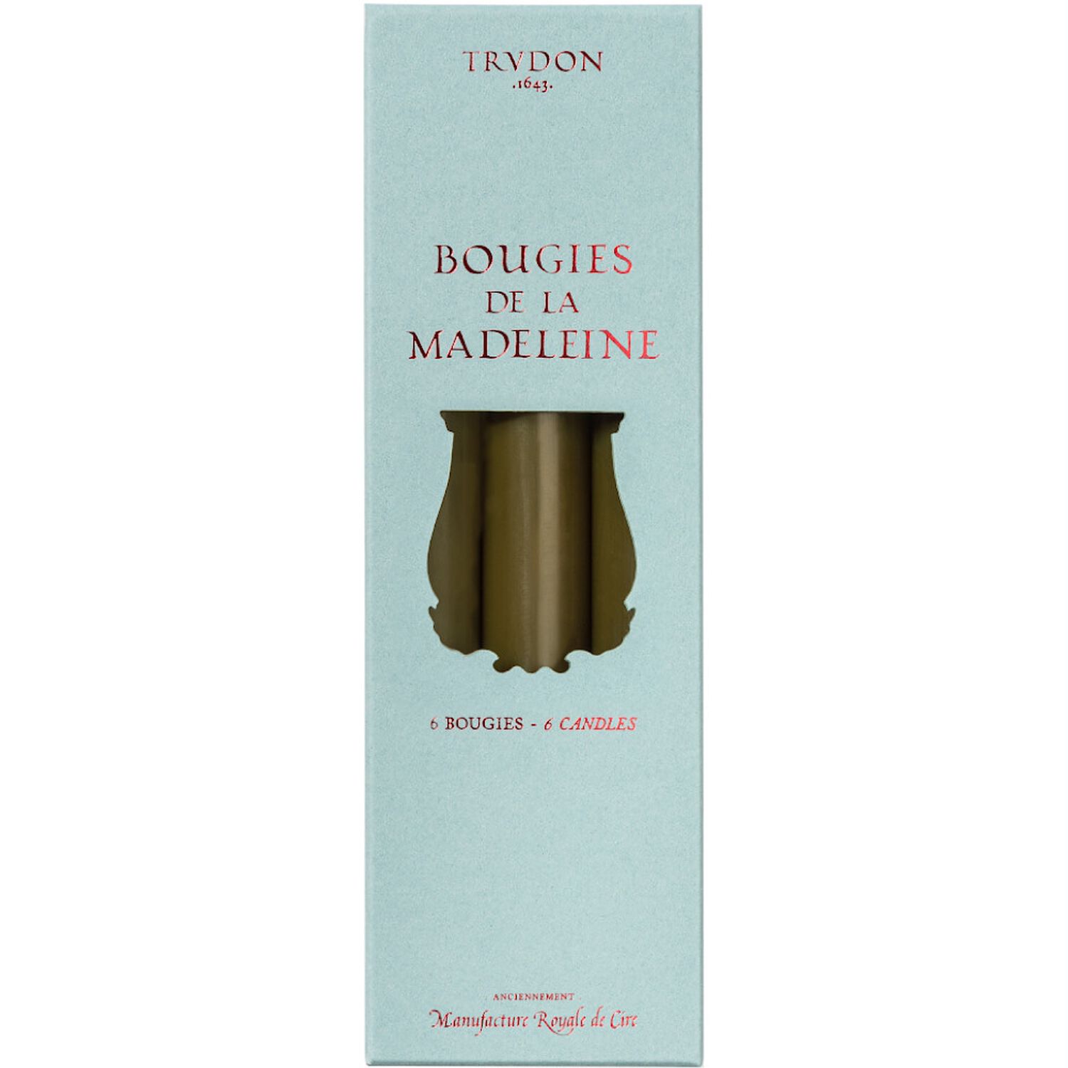 Trudon Bougies de la Madeleine Chandelles Kaki x6