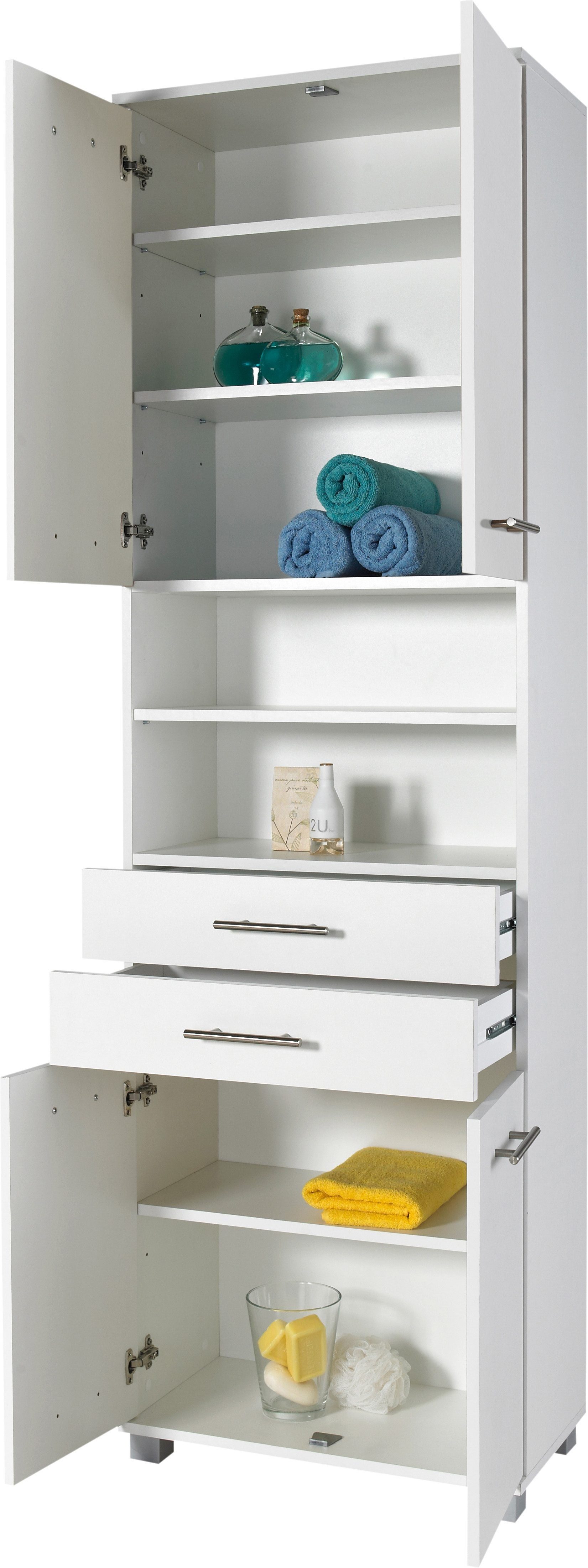 Schildmeyer Hochschrank Palermo Breite 60 cm, verstellbare Einlegeböden, Metallgriffe