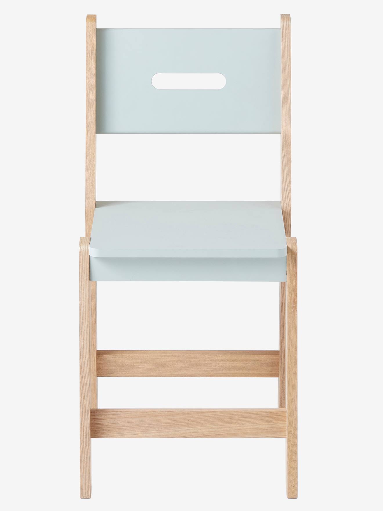 Vertbaudet Kinderstuhl ARCHITEKT JUNIOR, Sitzhöhe 45 cm - aquamarin/natur