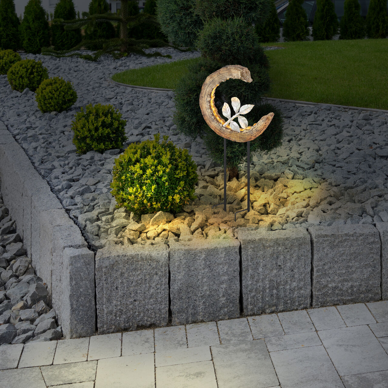 Globo Lighting-SOLARLEUCHTE KUNSTSTOFF HOLZOPTIK, 24XLED