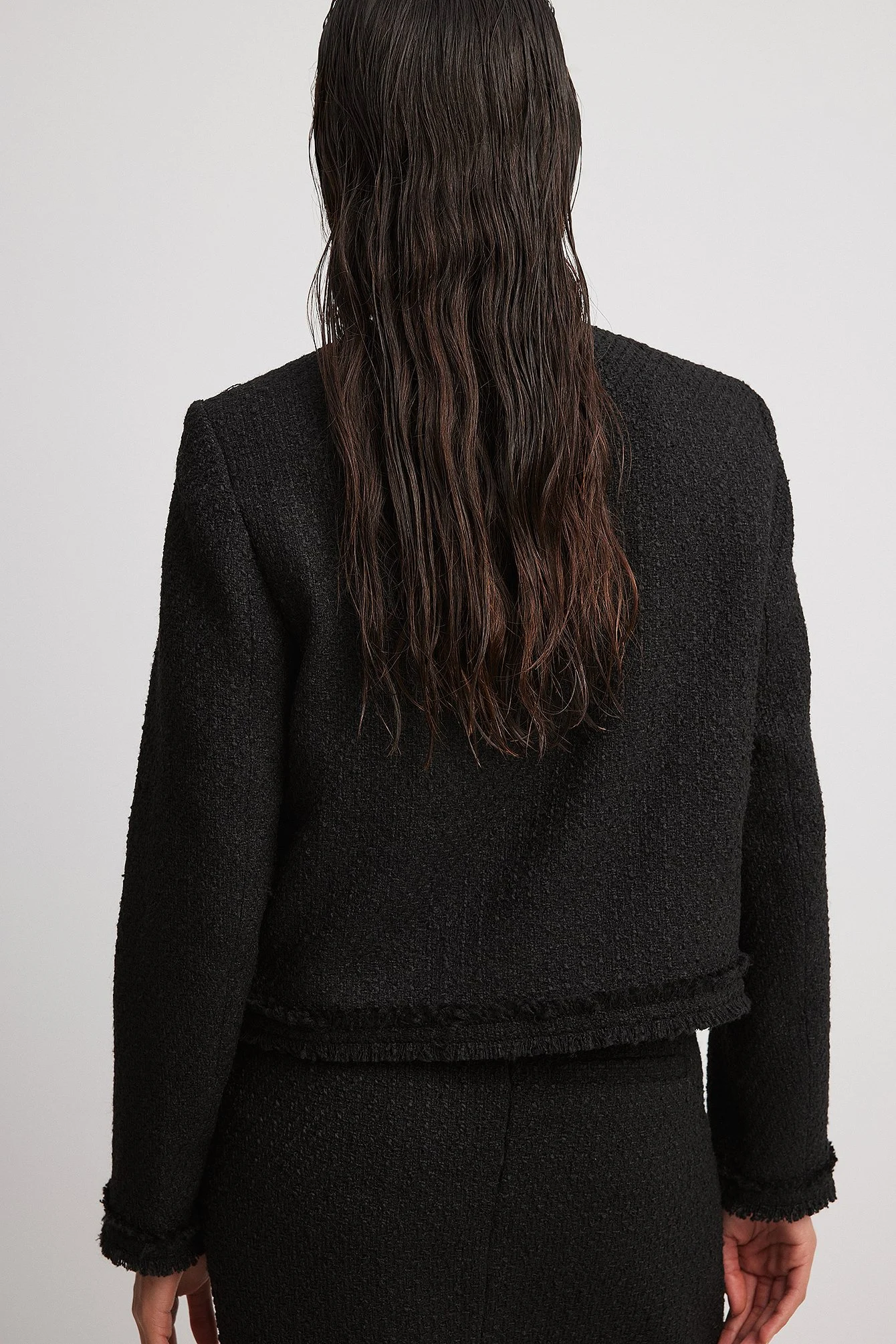 Tweed-Jacke mit Taschendetail
