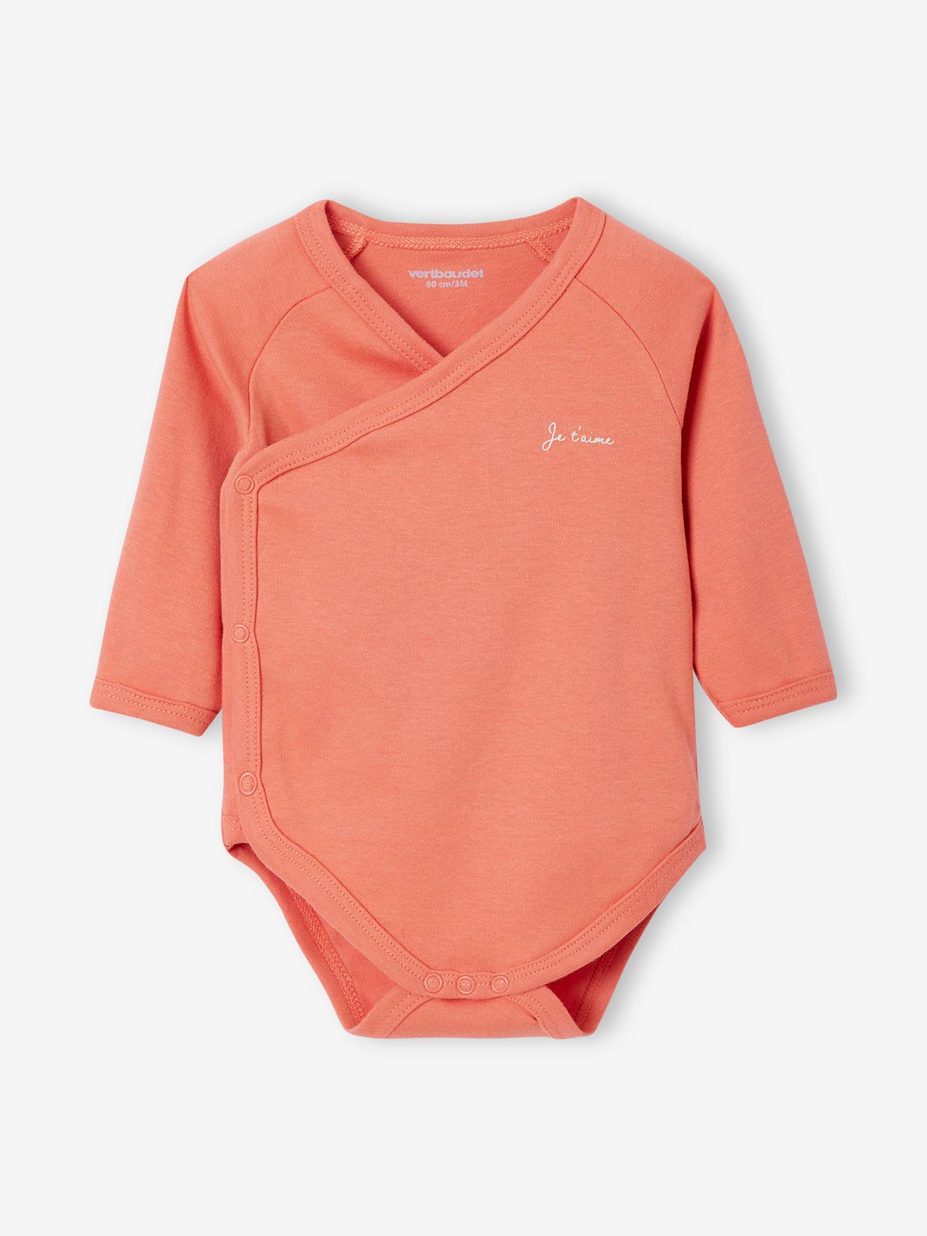 Vertbaudet 5er-Pack Baby Wickelbodys, lange Ärmel Oeko-Tex - pudrig rosa