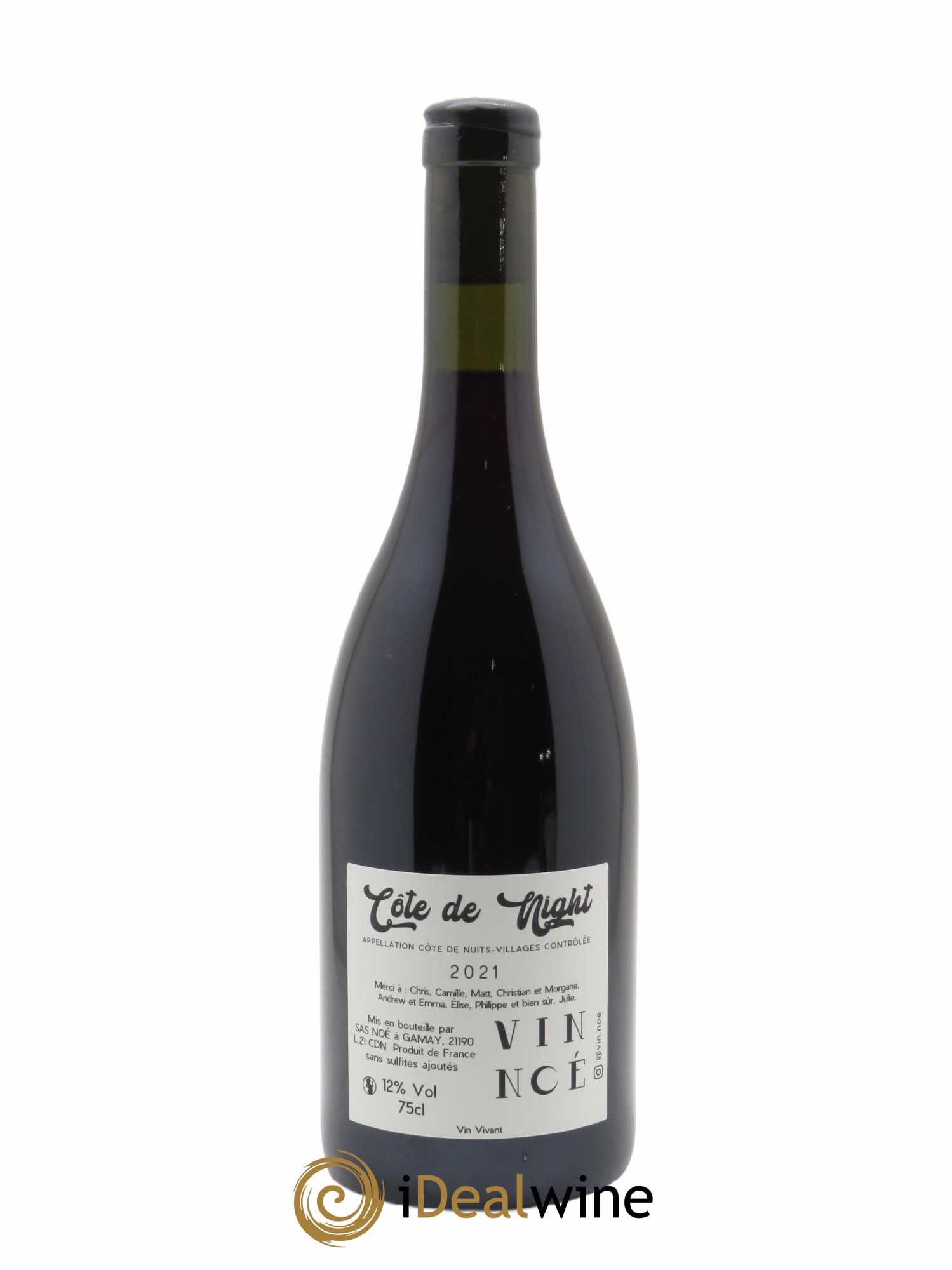 Côte de Nuit Villages Côte de Night Vin Noé  2021 - Lot de 1 Bouteille