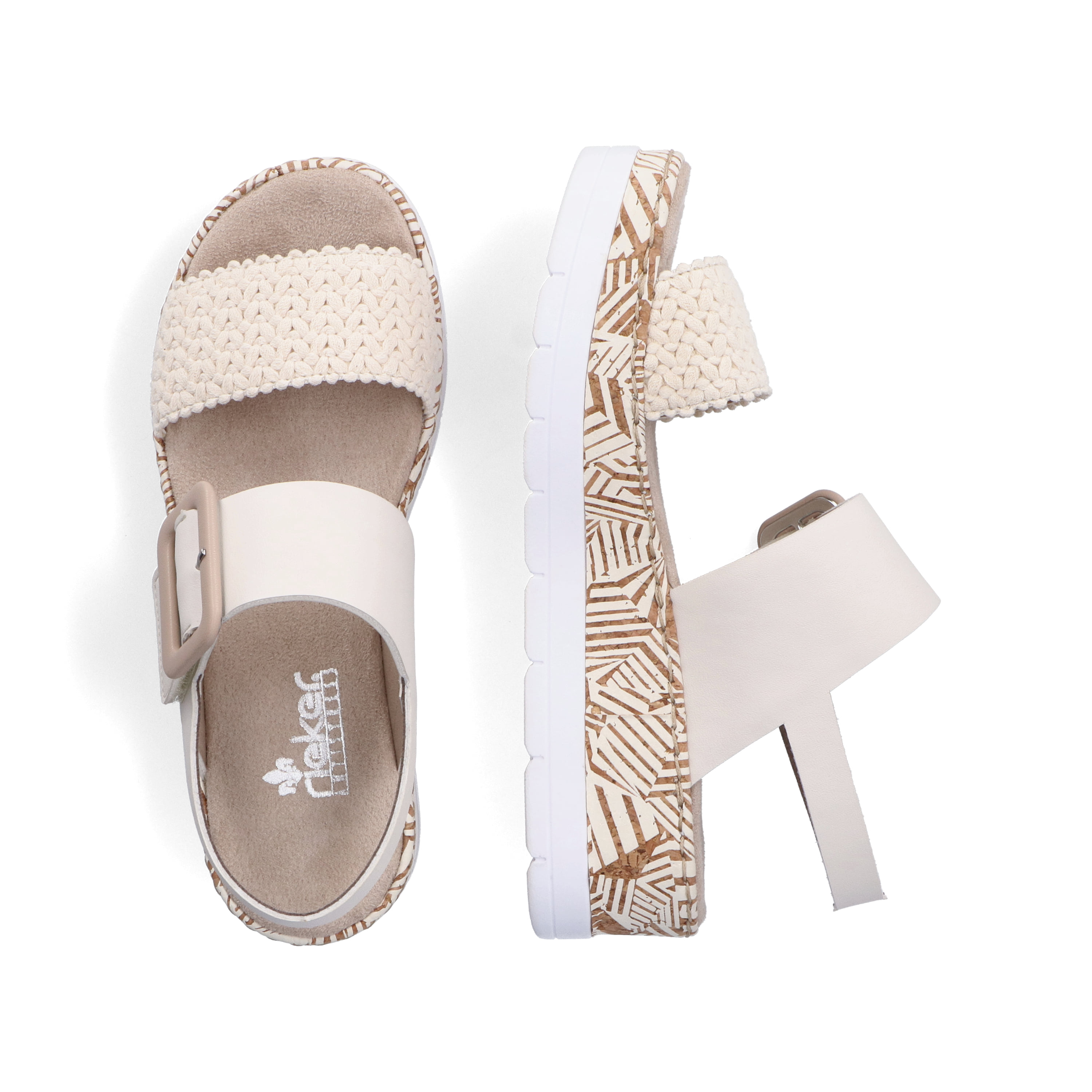 Rieker Damen Keilsandaletten hellbeige