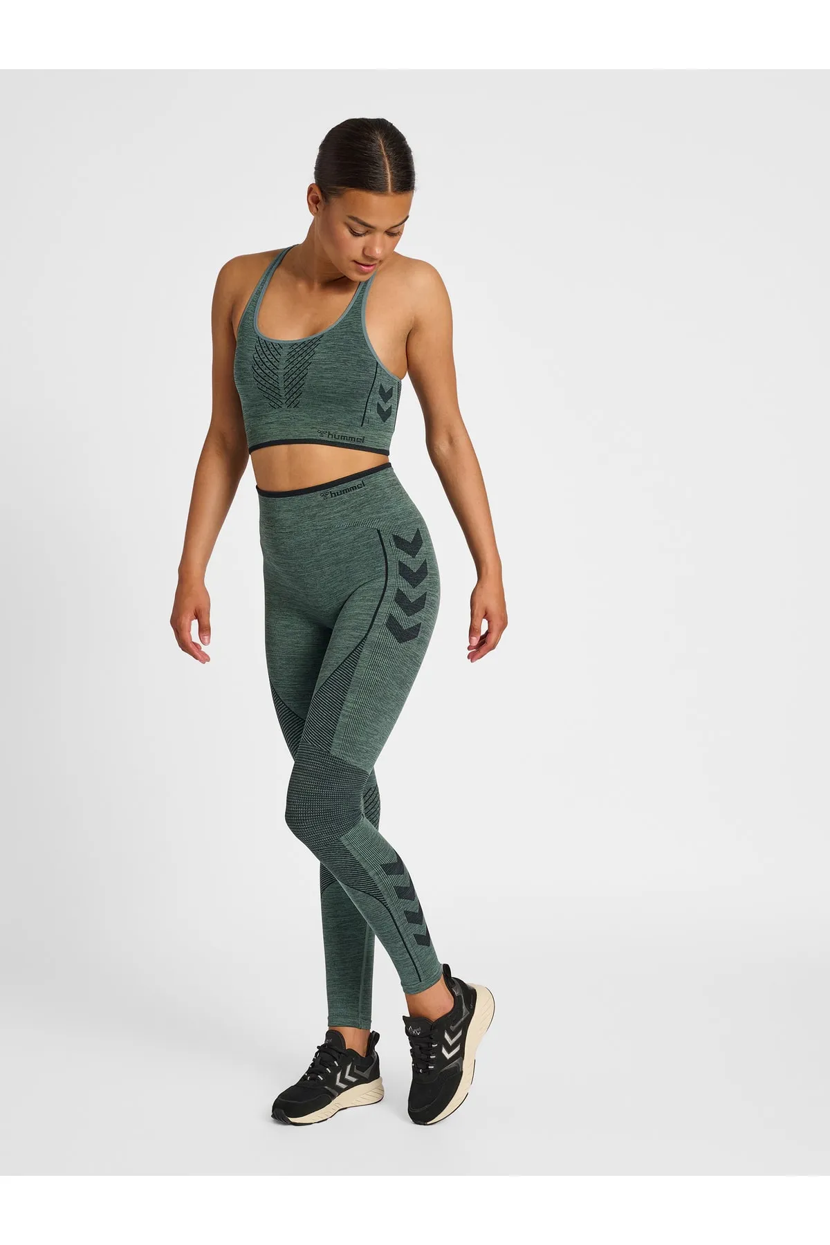 hummel  Sport-Leggings - Grün - Mittlerer Bund