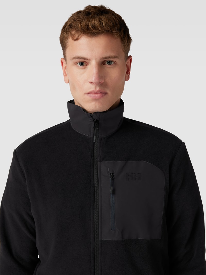 Fleecejacke mit Stehkragen Modell 'DAYBREAKER' in schwarz