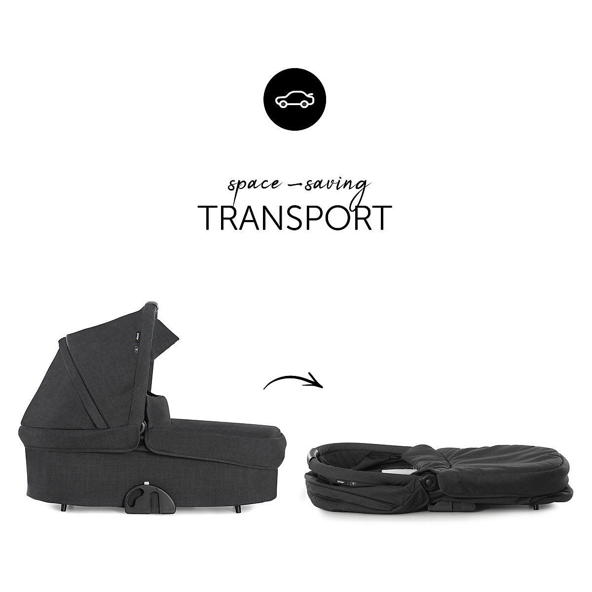 Kinderwagenaufsatz Colibri, Melange Black
