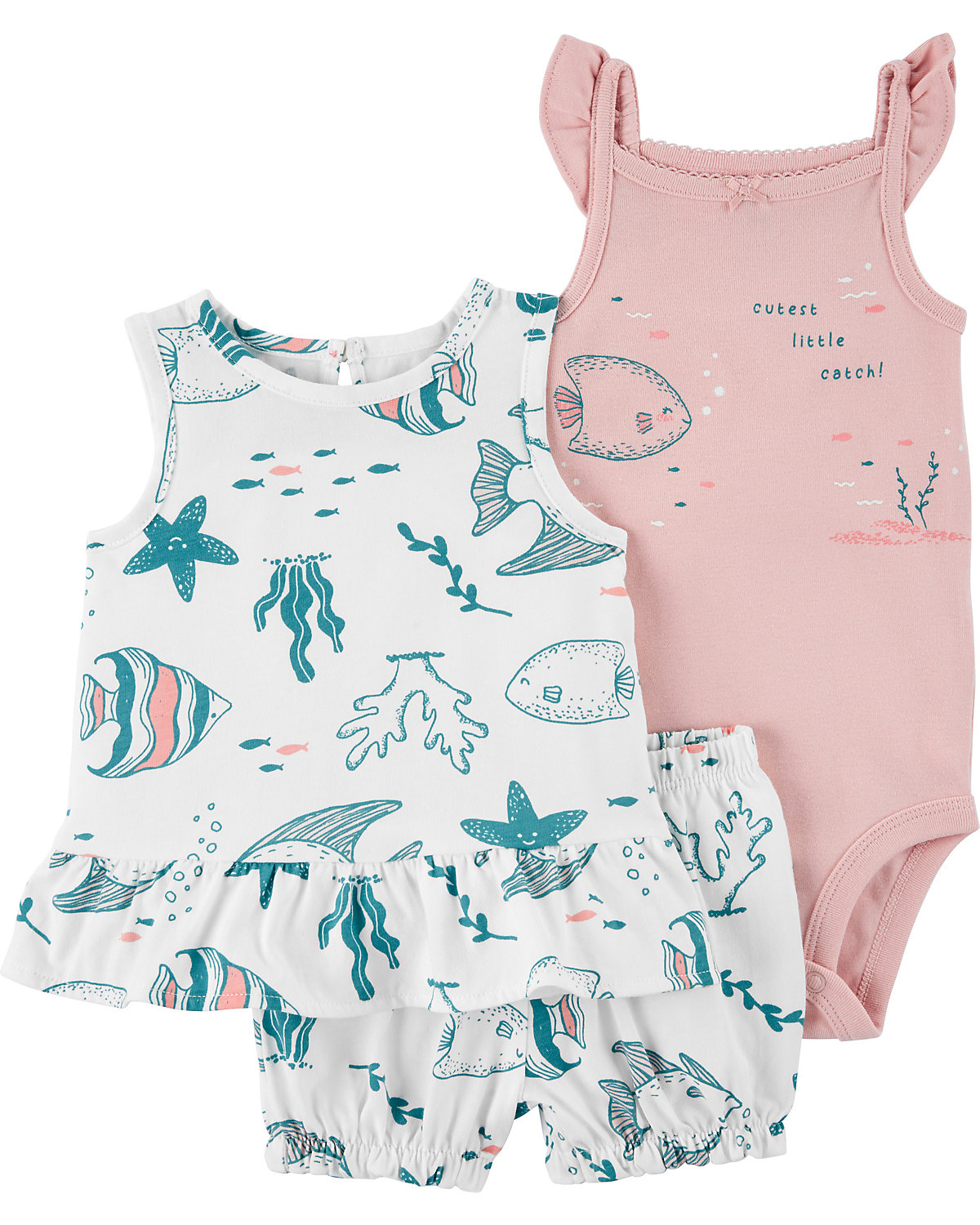 Set Body + Shorts + Jerseykleid für Mädchen