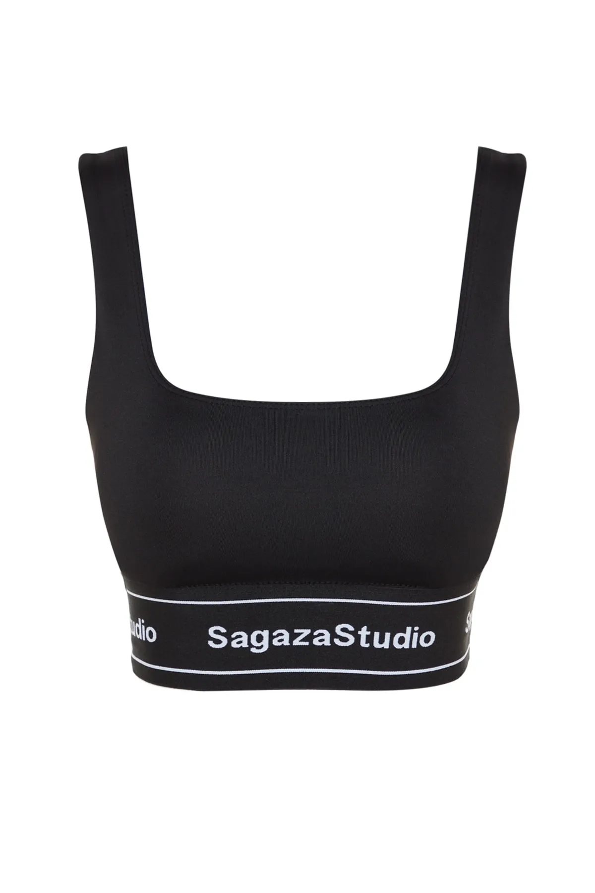 Trendyol Collection  X Sagaza Studio – Schwarzer Supportive Recovery-Sport-BH mit eckigem Kragen TCLSS23SS00002