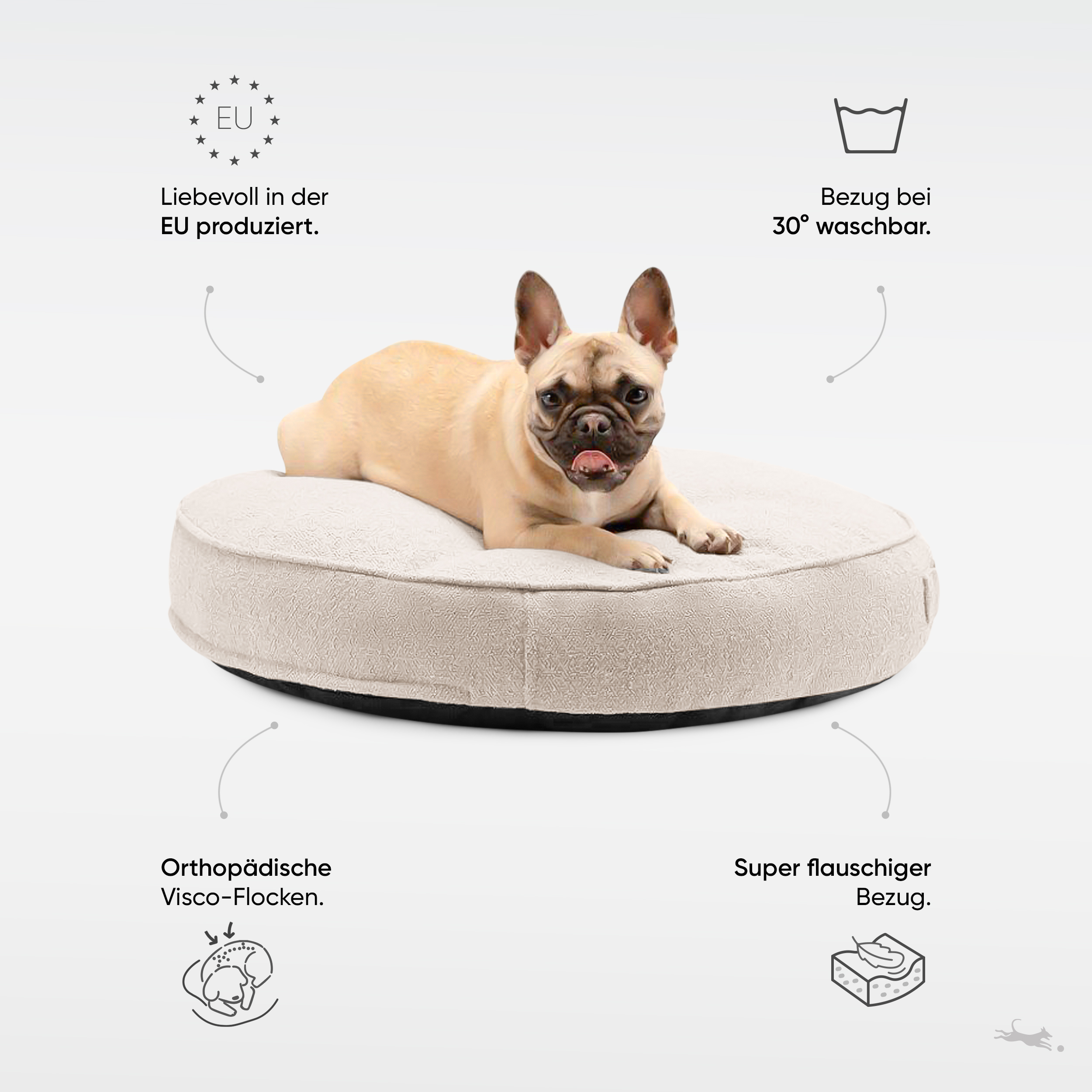Freudentier Hundebetten Freudentier kuscheliges Hundebett mit Memory Foam ⌀70cm