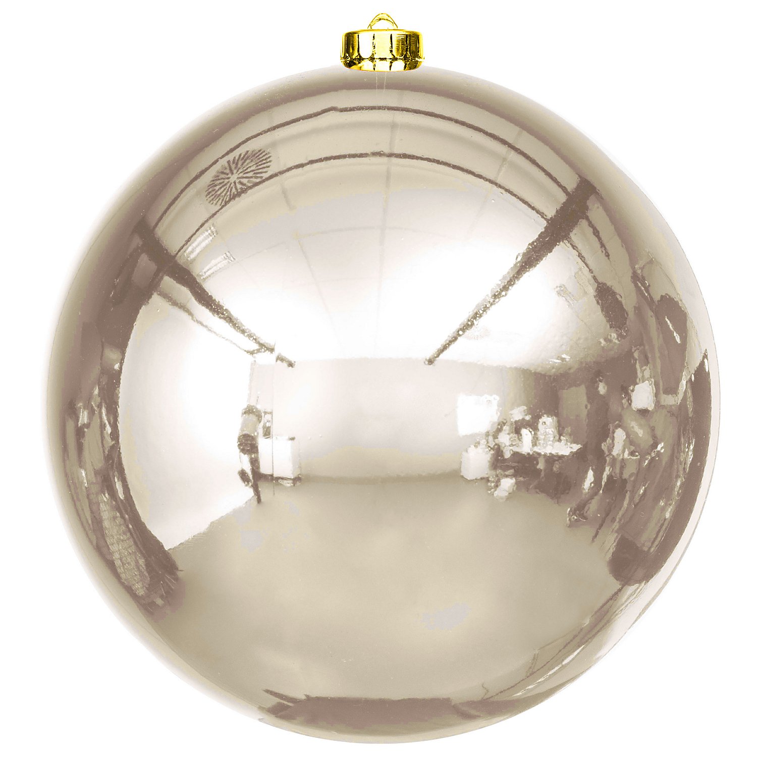 Weihnachtskugel aus Kunststoff, creme, 20 cm Ø