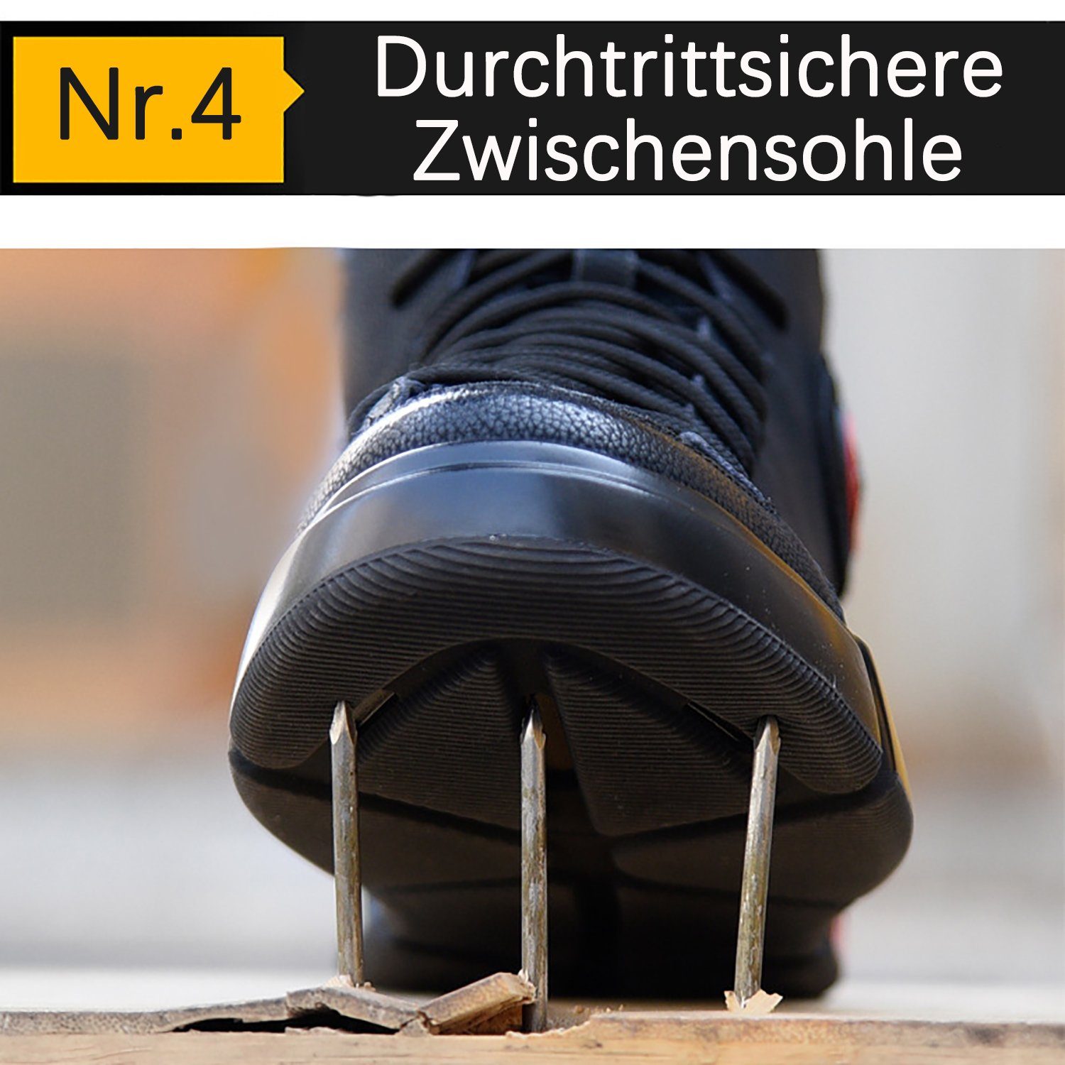 Daisred Wasserdicht Gefüttert Arbeitsschuhe mit Stahlkappe Sicherheitsschuh