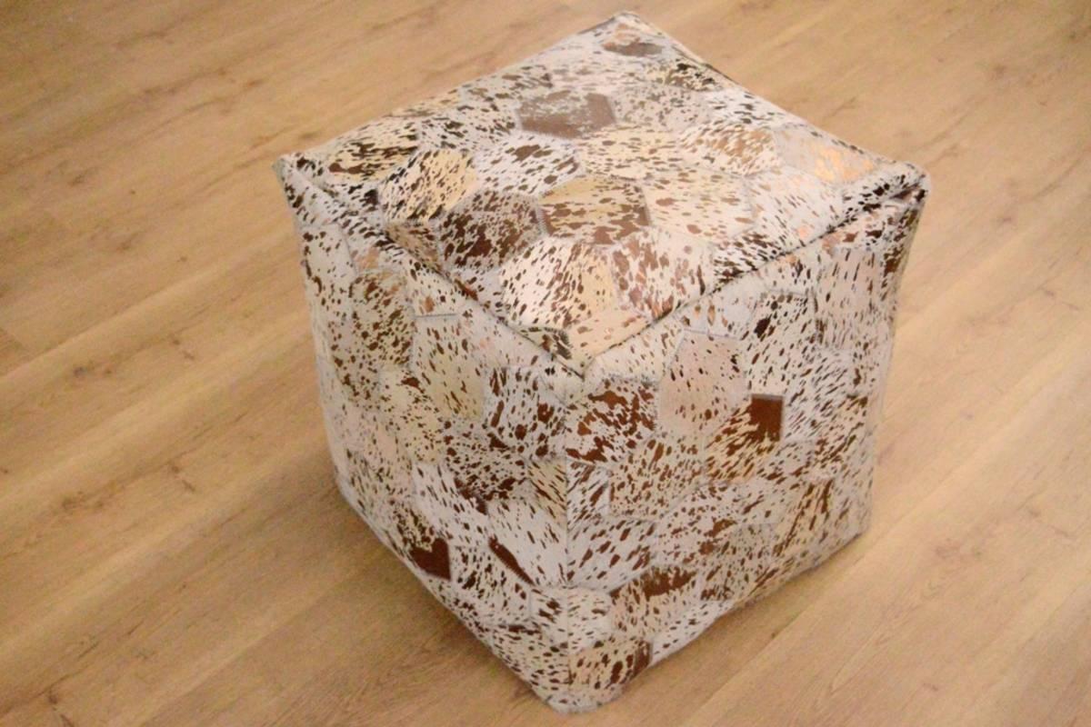 Kayoom Spark Pouf 200 Elfenbein / Chrom 45cm x 45cm