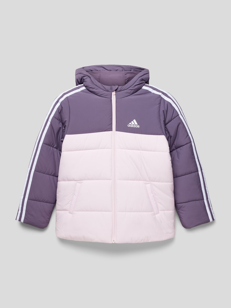 Steppjacke mit Label-Print in purple