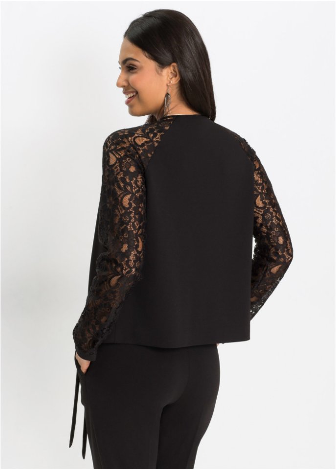 Blazer mit Spitzenärmeln