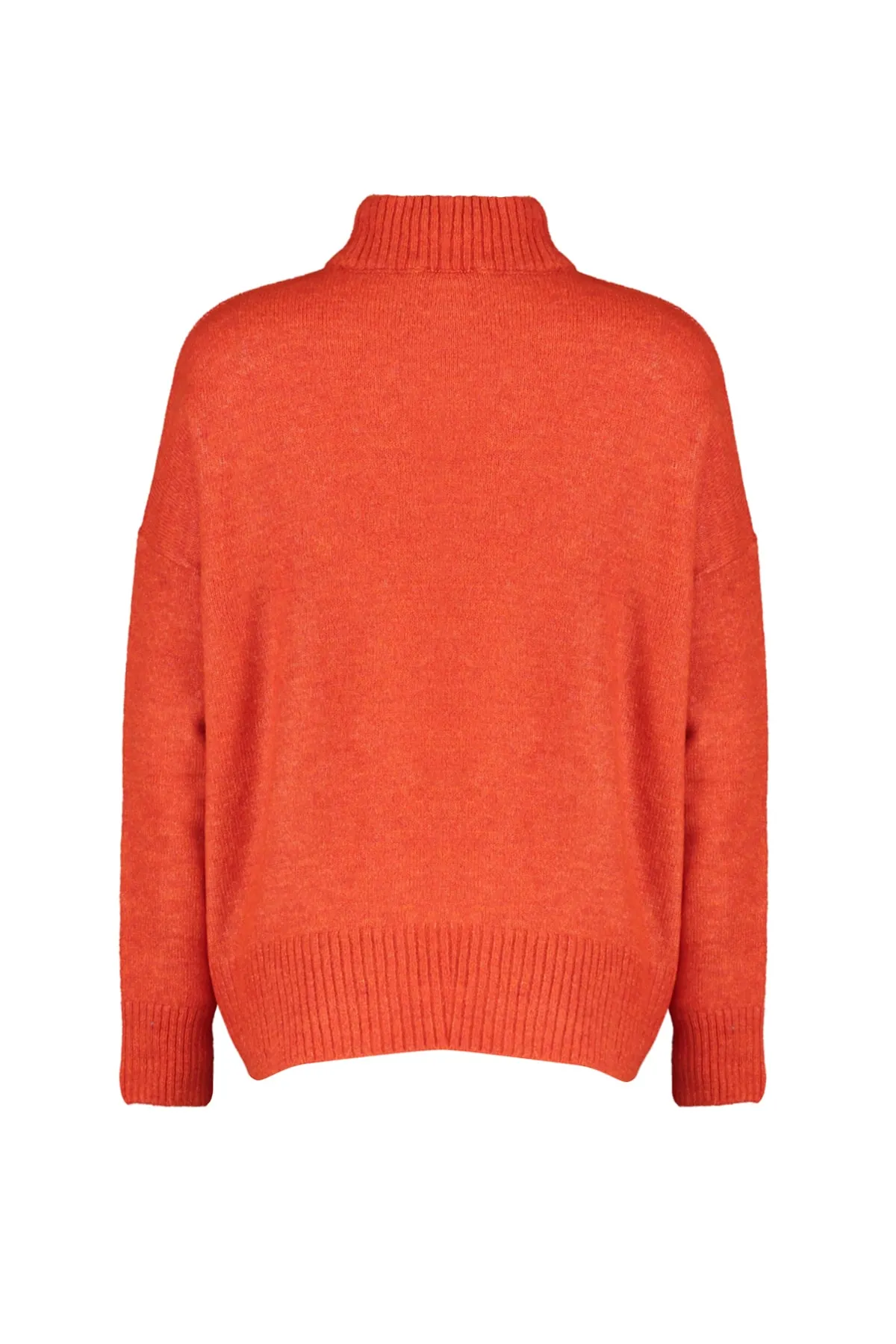 Trendyol Collection  Orangefarbener, weicher, strukturierter Strickpullover mit Stehkragen und weiter Passform TWOAW23KZ00469