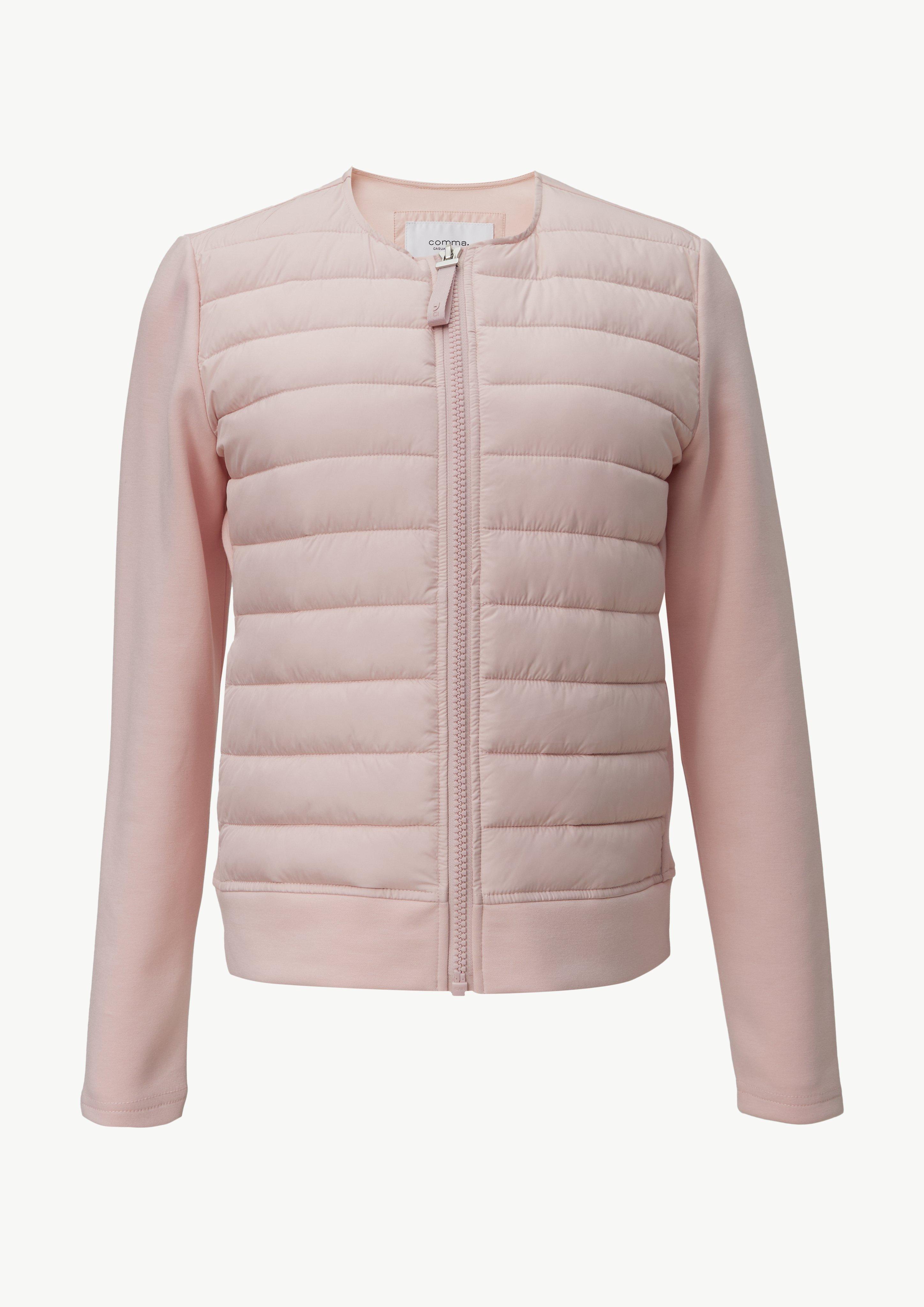 Leichte Steppjacke im Fabricmix - zartrosa