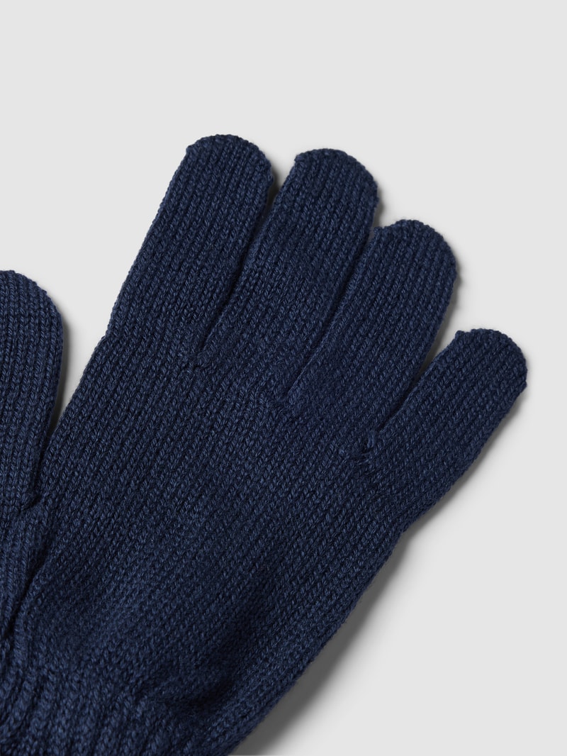 Handschuhe mit Label-Stitching in marineblau