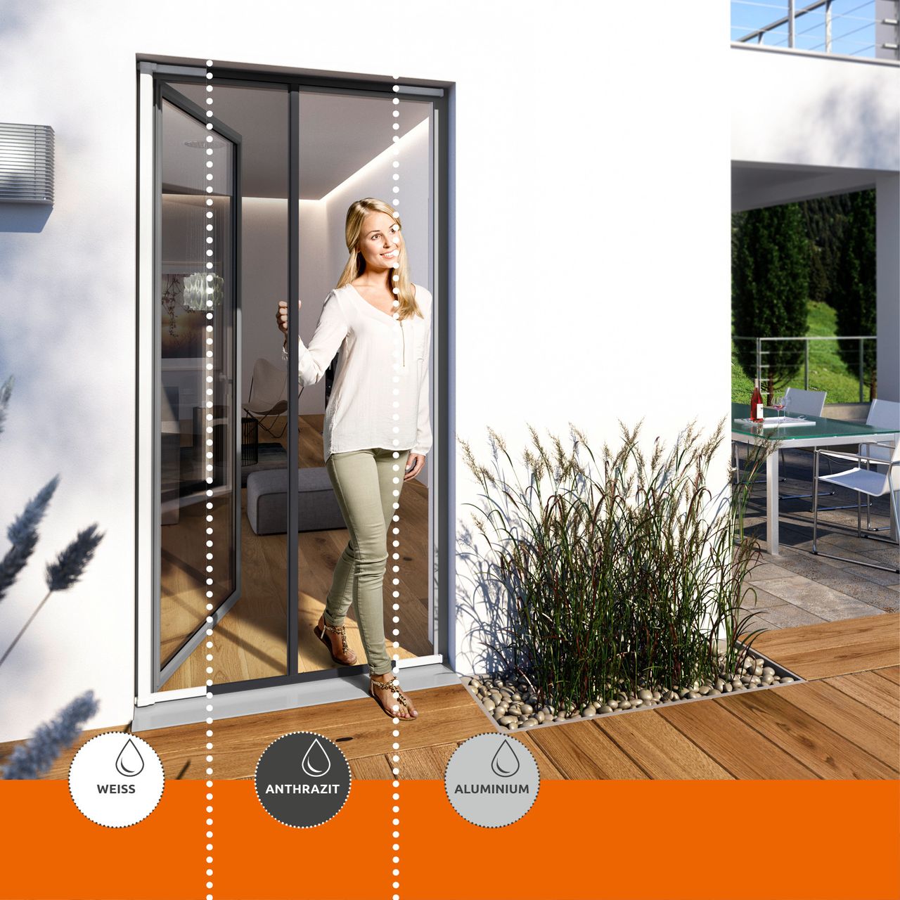 Powertec Insektenschutz Plus Rollo Tür 225x160cm Weiß