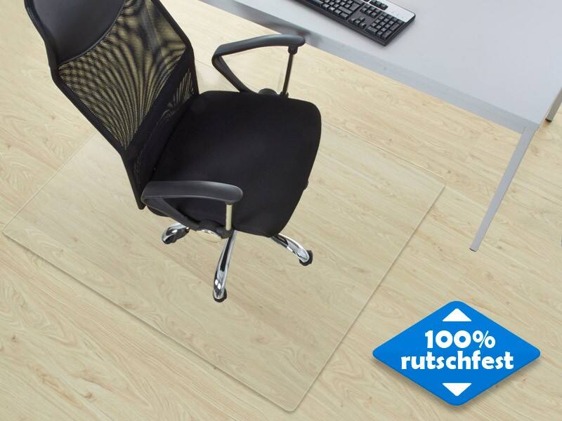 Bodenschutzmatte Hartböden Floordirekt Pro Neo Transparent Vinyl 120 x 114 cm