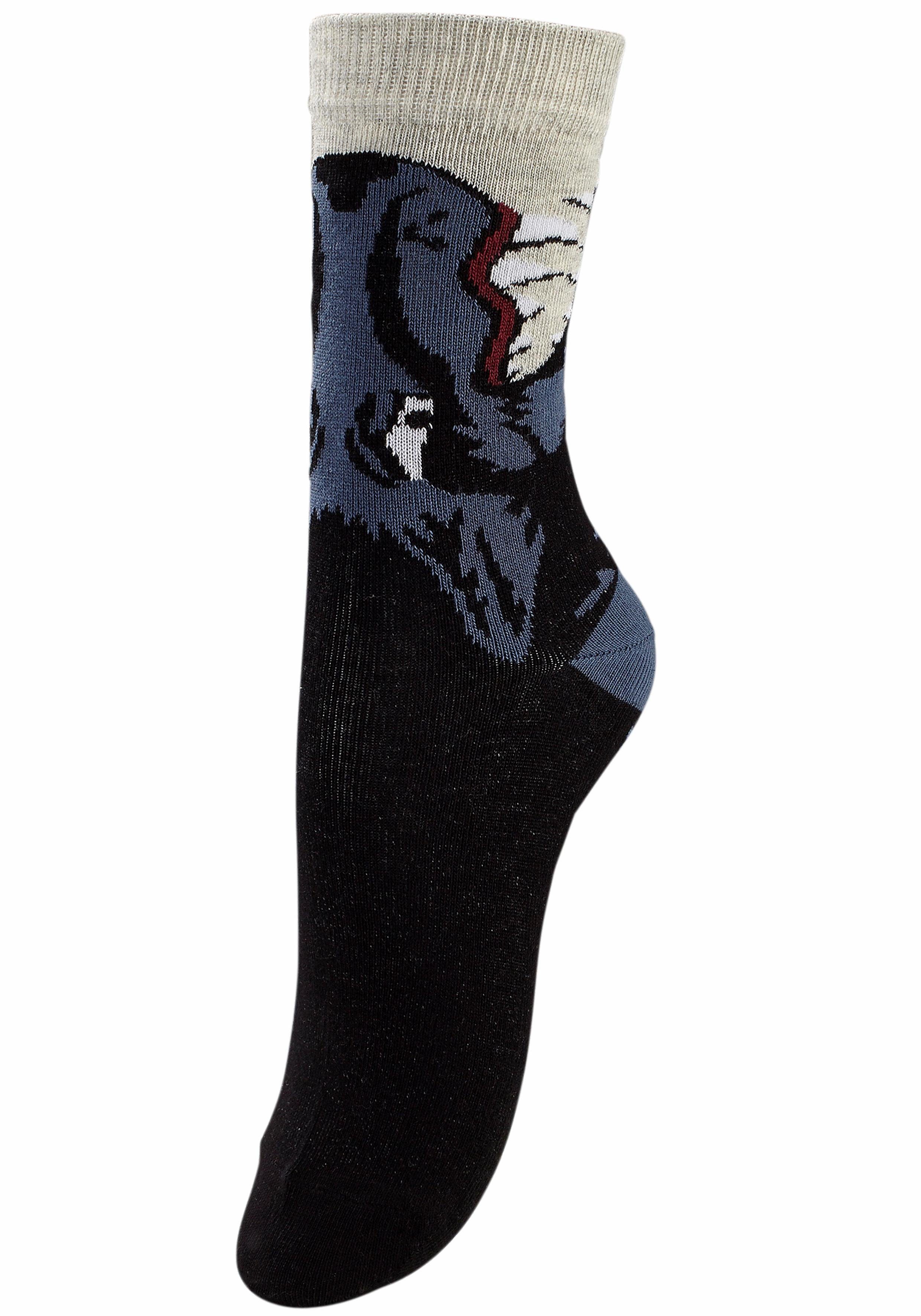 Socken (5-Paar) mit Tiermotiven