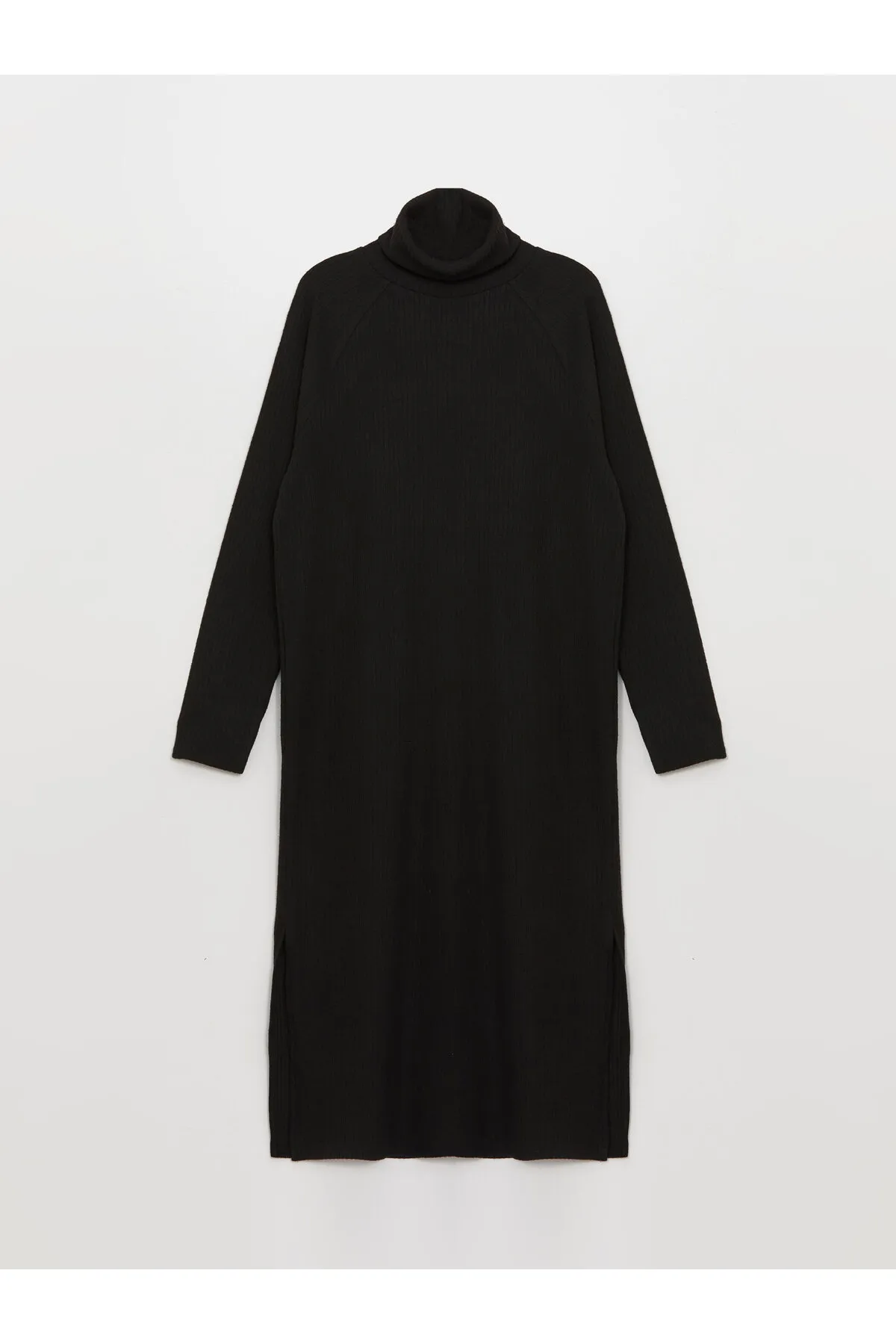 LC Waikiki  Einfarbiges langärmliges Damen-Strickkleid mit Rollkragen