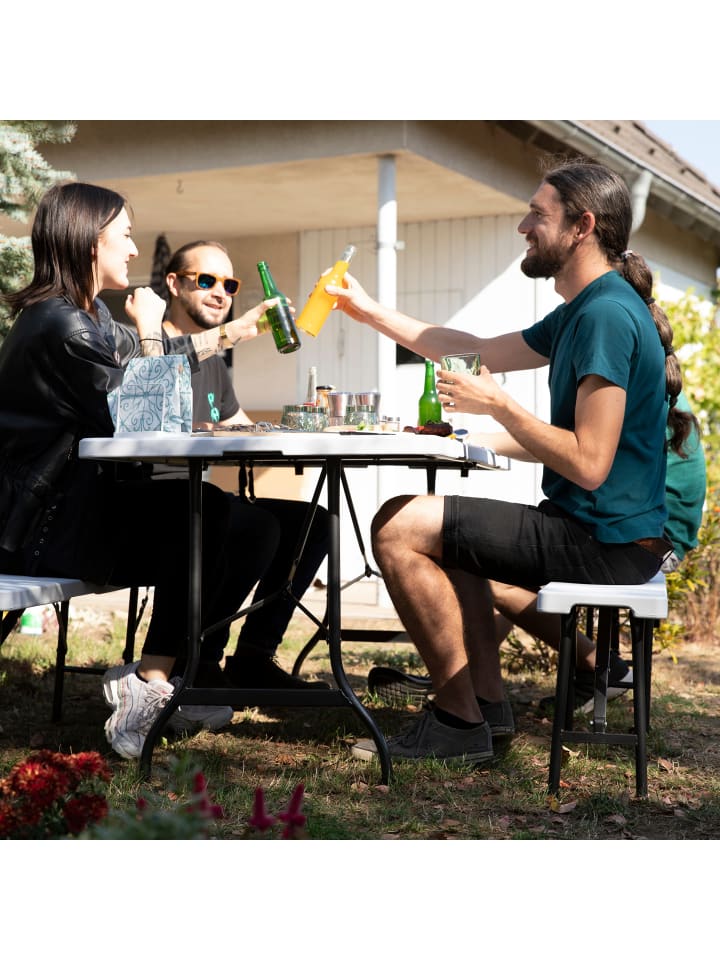 relaxdays Bierzeltgarnitur in Weiß günstig kaufen onesize
