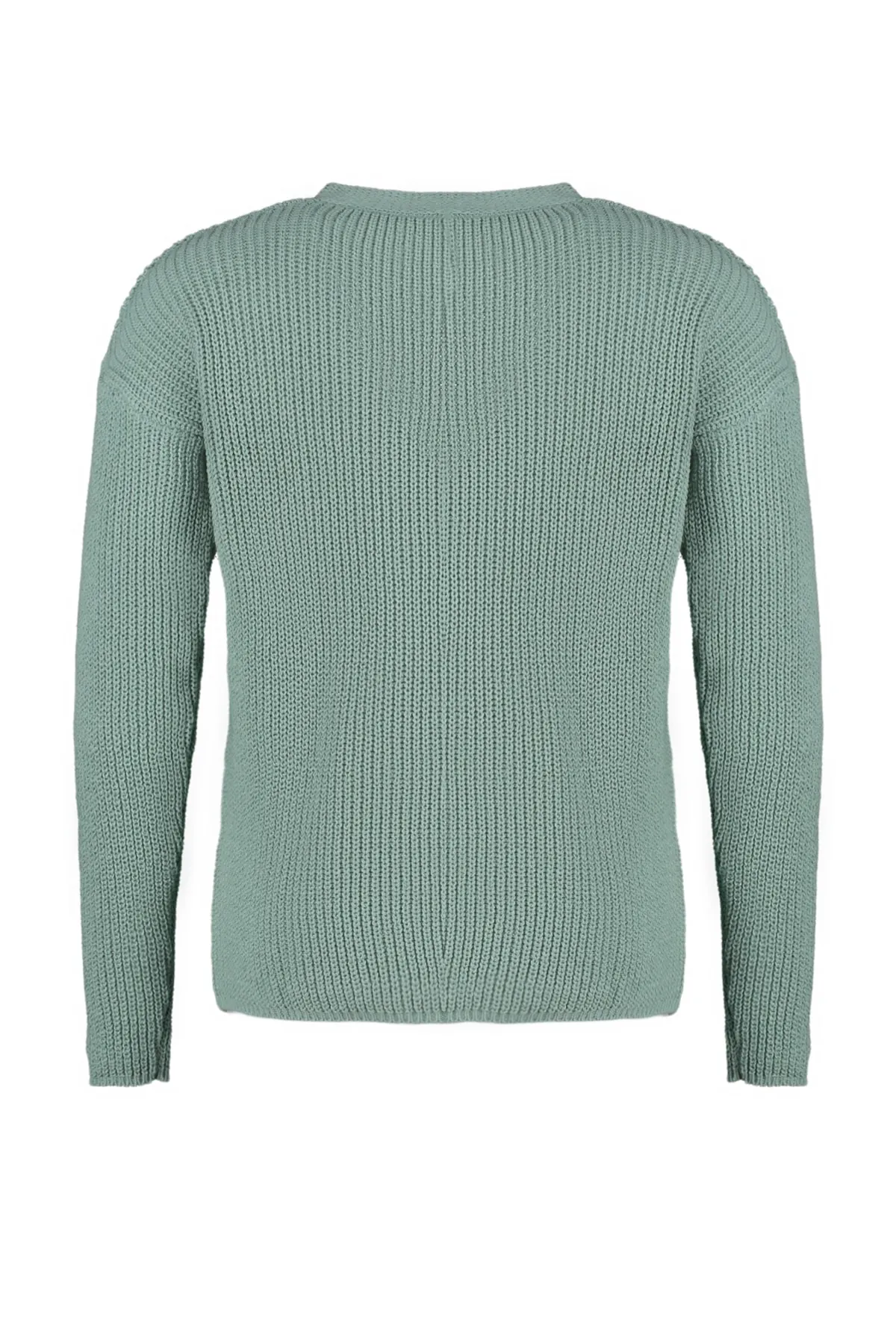 Trendyol Curve  Mintfarbener Strick-Cardigan mit V-Ausschnitt und Knöpfen TBBAW23AV00010