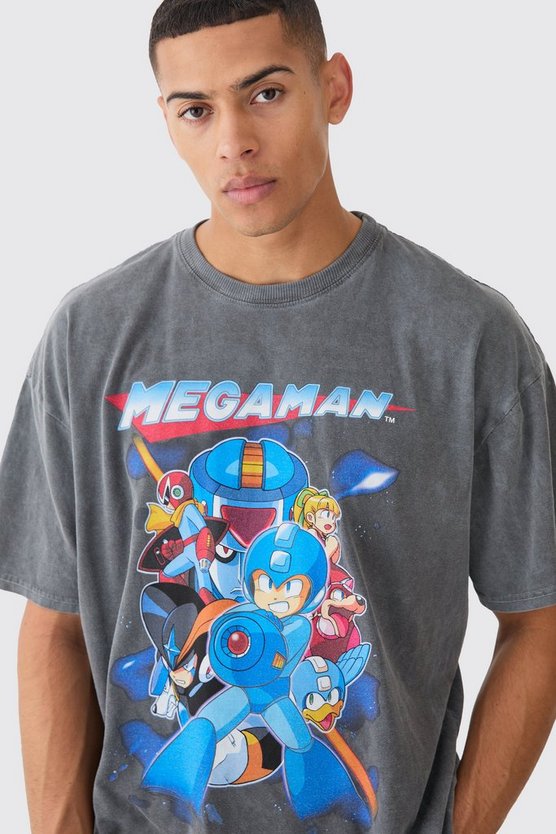 Oversize T-Shirt mit lizenziertem Megaman Print