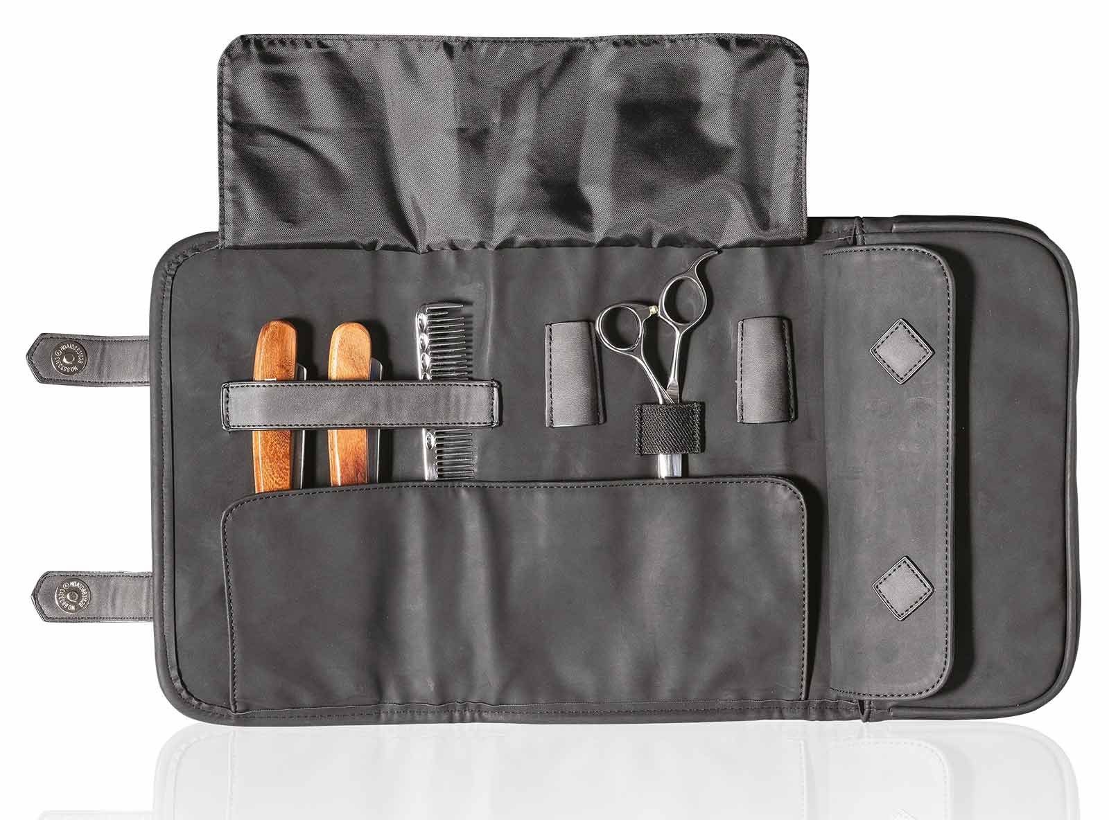 Kosmetex Kosmetikkoffer Barber Bag Scherentasche Friseur, schwarz, Faltbare Friseur Tasche