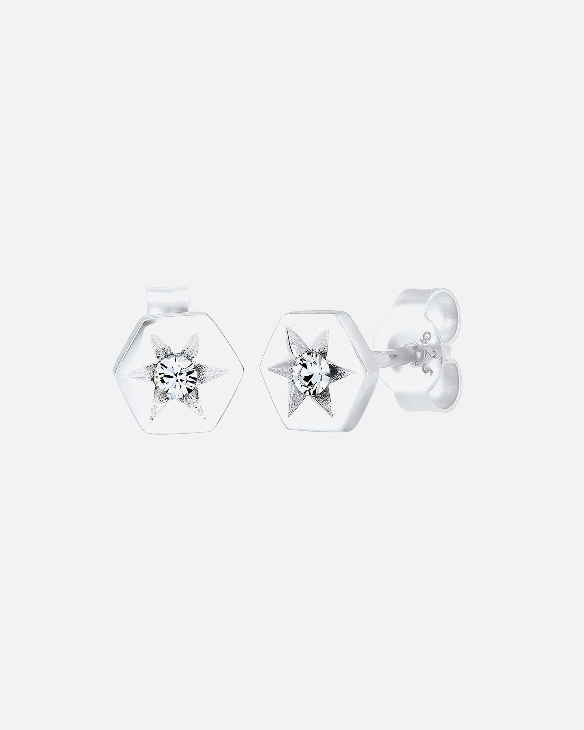 Collana da donna Elli con stella esagonale e cristallo in argento sterling 925