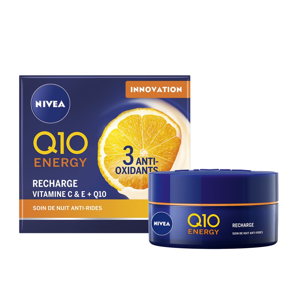 nivea Q10 ENERGY - Crème de nuit Vitamine C E Soin visage anti-âge