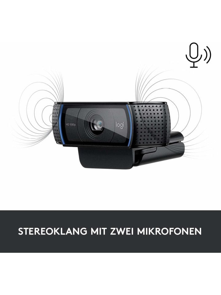 Logitech Erstklassige Webcam C920 mit 1080p Full-HD - gestochen in Schwarz günstig kaufen onesize