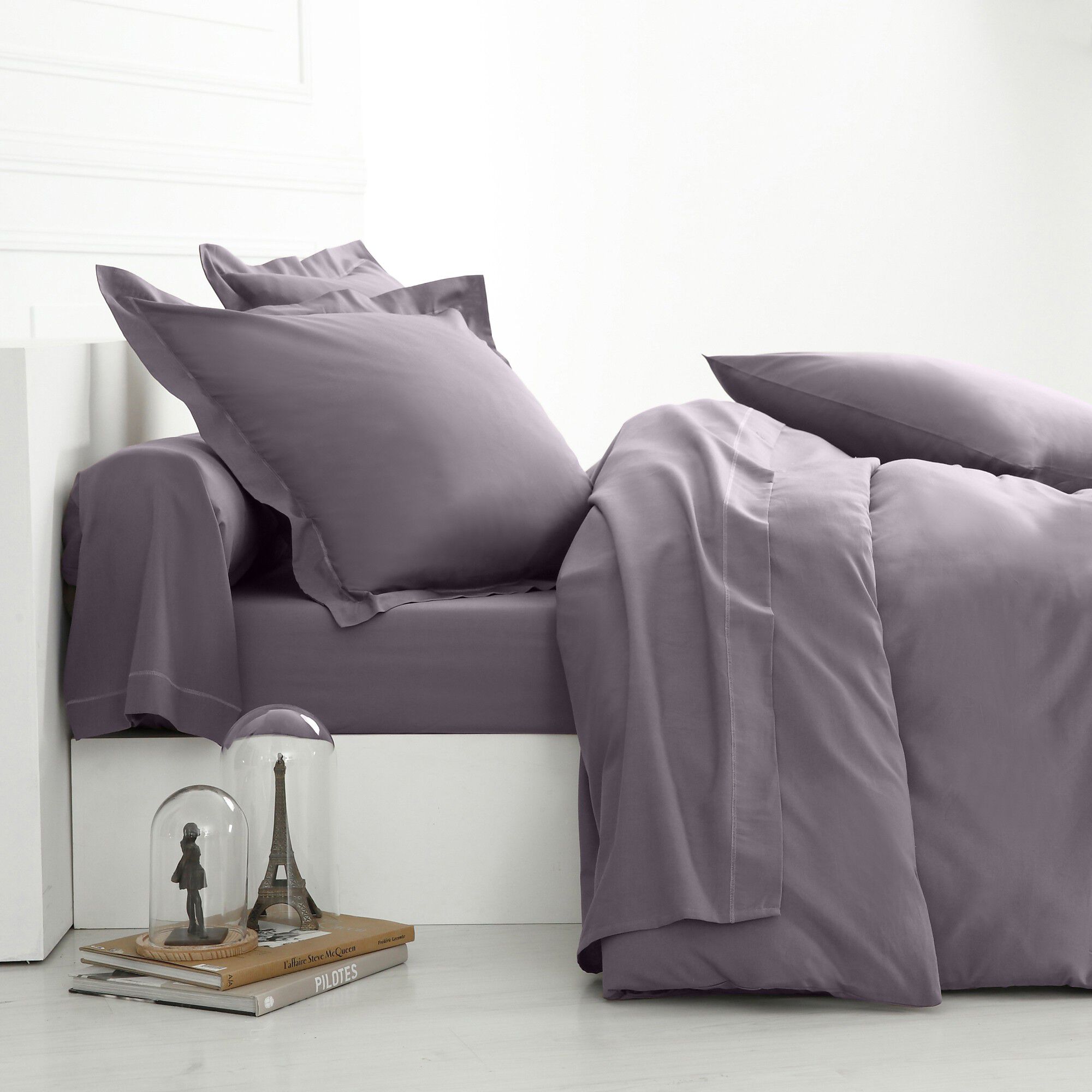 Linge de lit uni polyester-coton Colombine