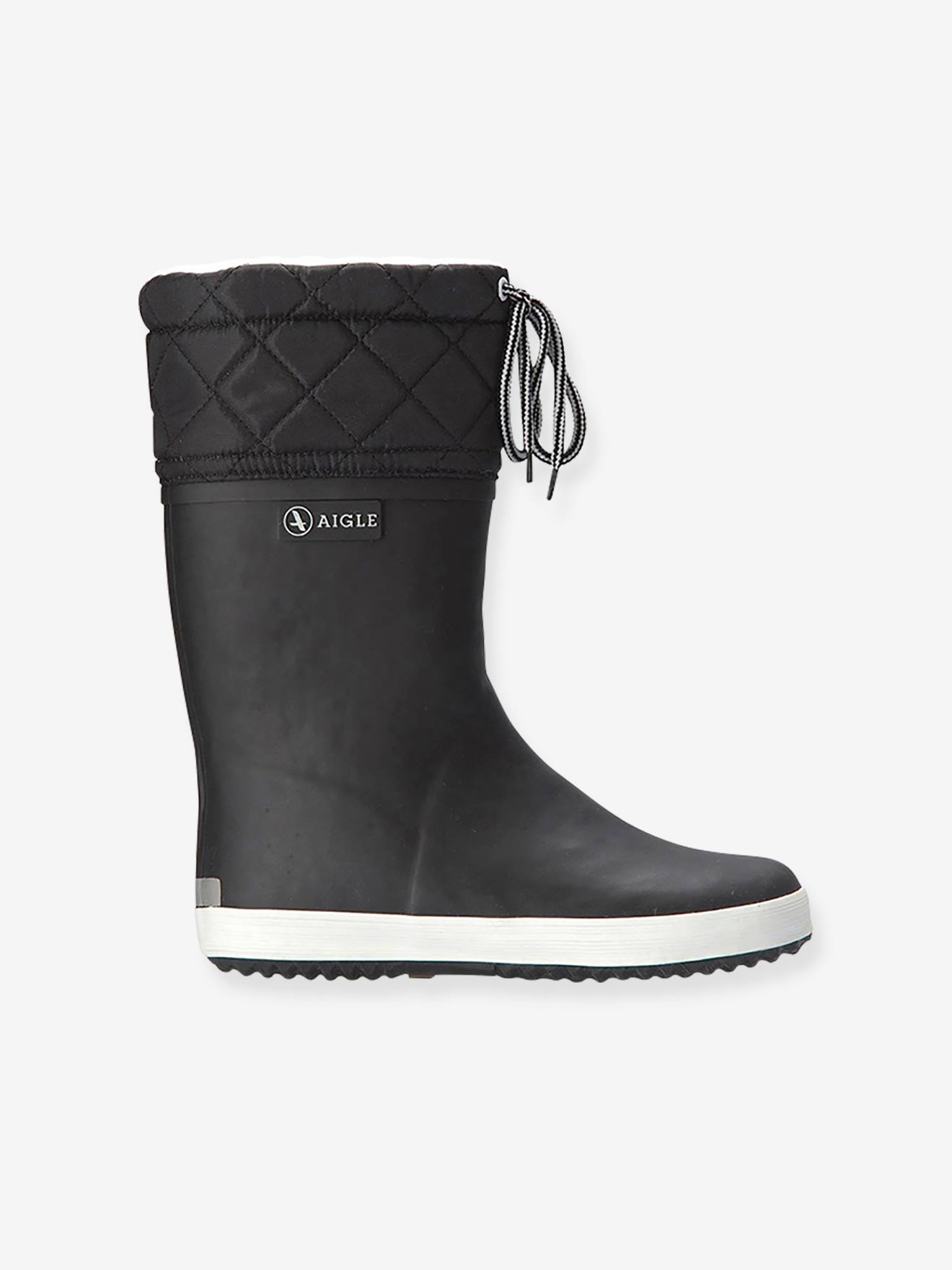 Bottes de pluie fourrées enfant Lolly Pop Giboulée AIGLE® marine blanc
