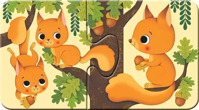 Kinderpuzzle ab 2 Jahren - Tiere und ihre Kinder - 2 Teile