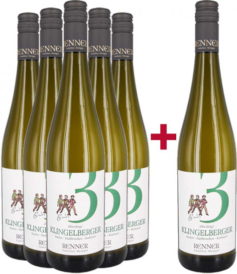 5+1 Paket Klingelberger Riesling Kabinett halbtrocken - Familien-Weingut Renner