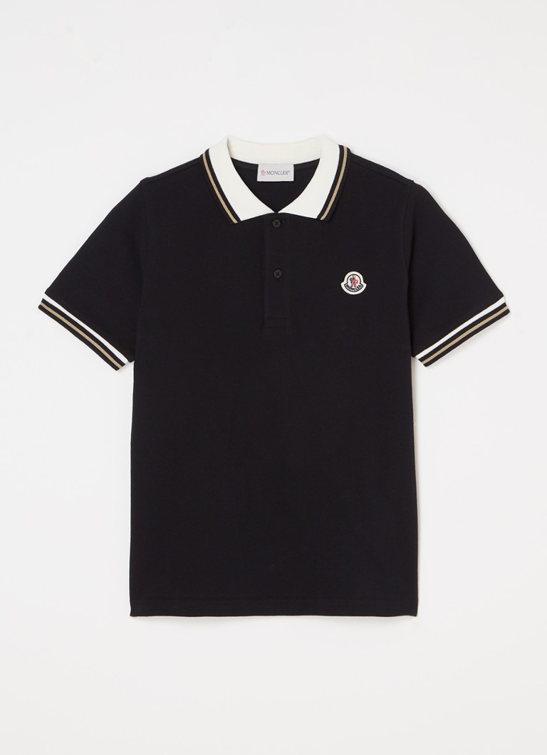 Moncler polo krekls no pikē kokvilnas ar logotipu
