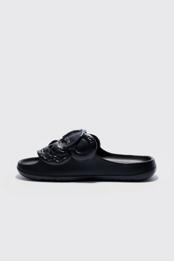 Perforierte Slides mit Evil Teddy Print